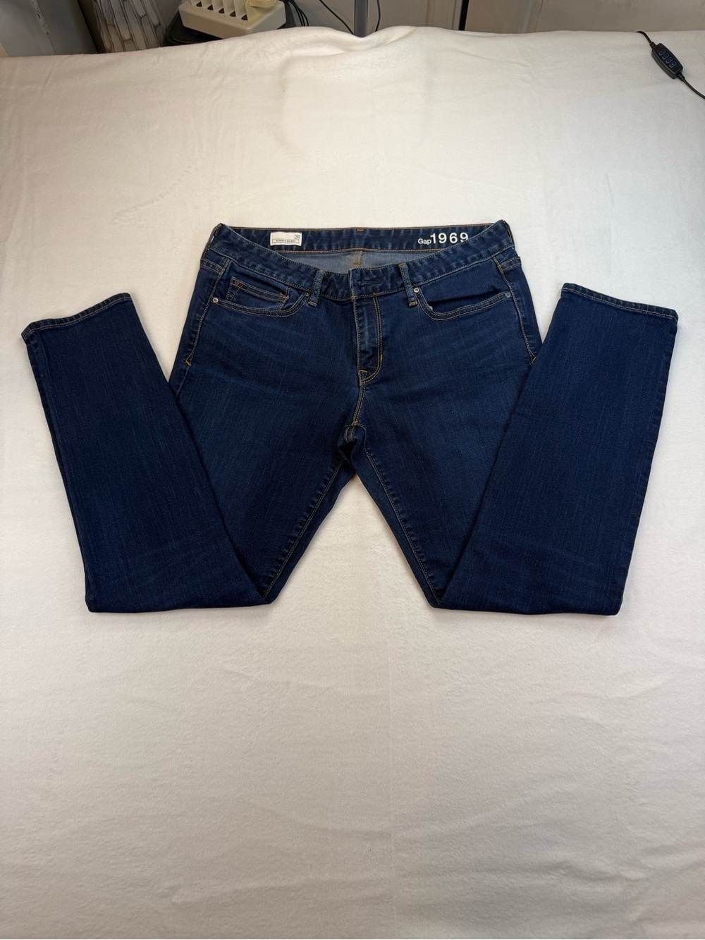 Ladies Dark Blue Stretch Denim Jeans - Picture 2 of 11